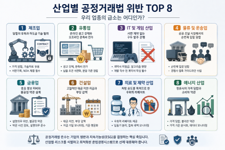 [용석광의 컴플라이언스와 ESG] ㉔ 산업별 공정거래법 위반 TOP 8: 우리 업종의 급소는 어디인가