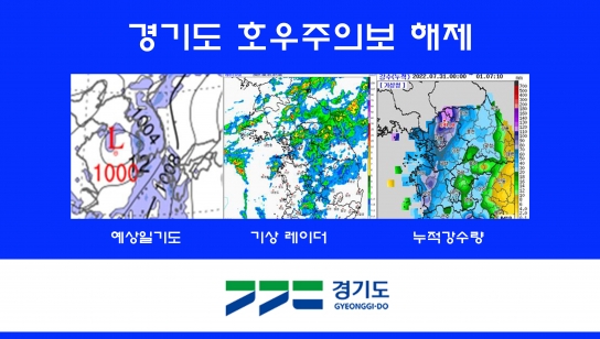 경기도가 ‘호우주의보’를 해제했다.