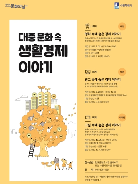 수원시 망포글빛도서관, '대중 문화 속 생활경제 이야기' 운영