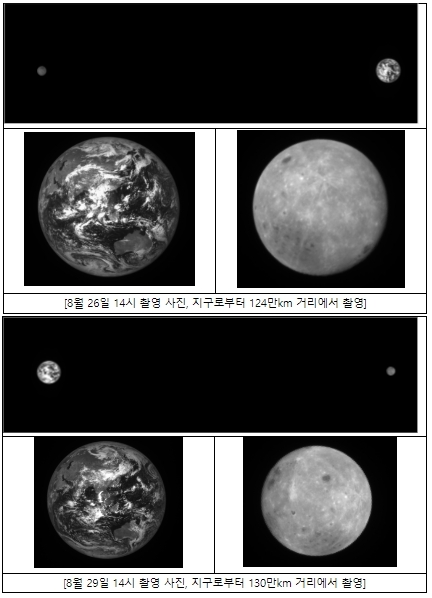 과학기술정보통신부, '다누리'가 보내온 지구-달 사진