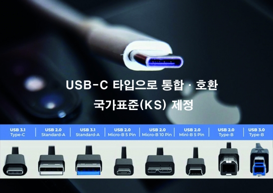 전원·데이터 접속(USB-C) 기준, 국가표준으로 제정