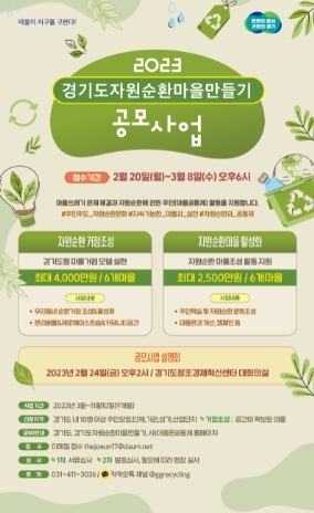 ‘경기도자원순환마을만들기’ 더 다양하고 지속가능한 ‘시즌2’로 돌아왔다…참여단체 공모