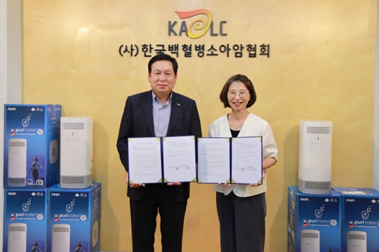 에듀테크 전문기업 아하, 공기청정살균기 ‘퓨리토피아’ 한국백혈병소아암협회에 기부 협약 체결